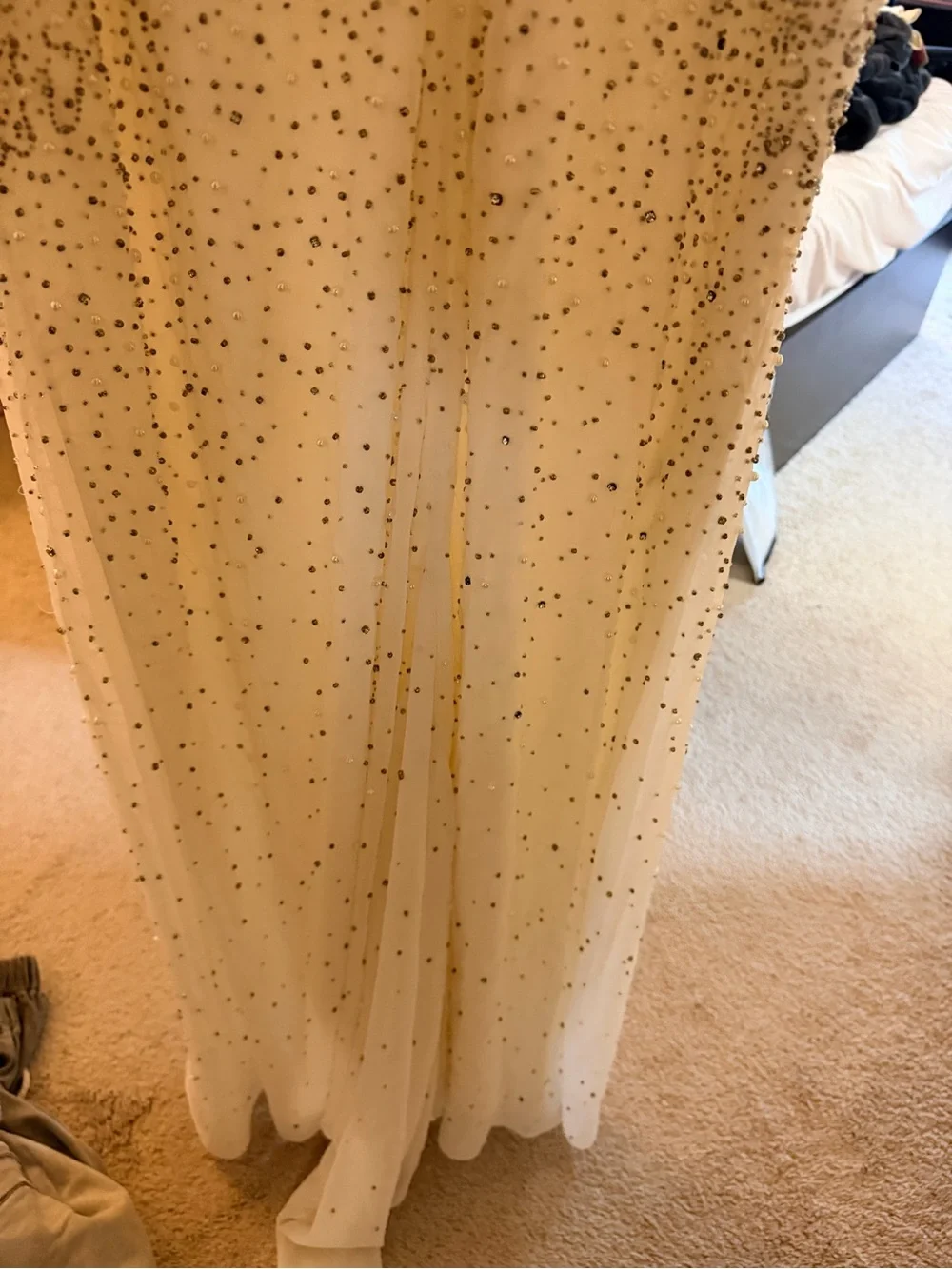 BHLDN Ivory beaded Formal Gown